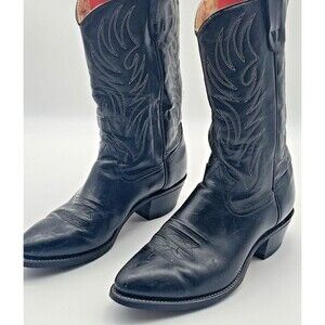 VTG Texas Brand Cowboy Boots Men's Size 10 Black Western